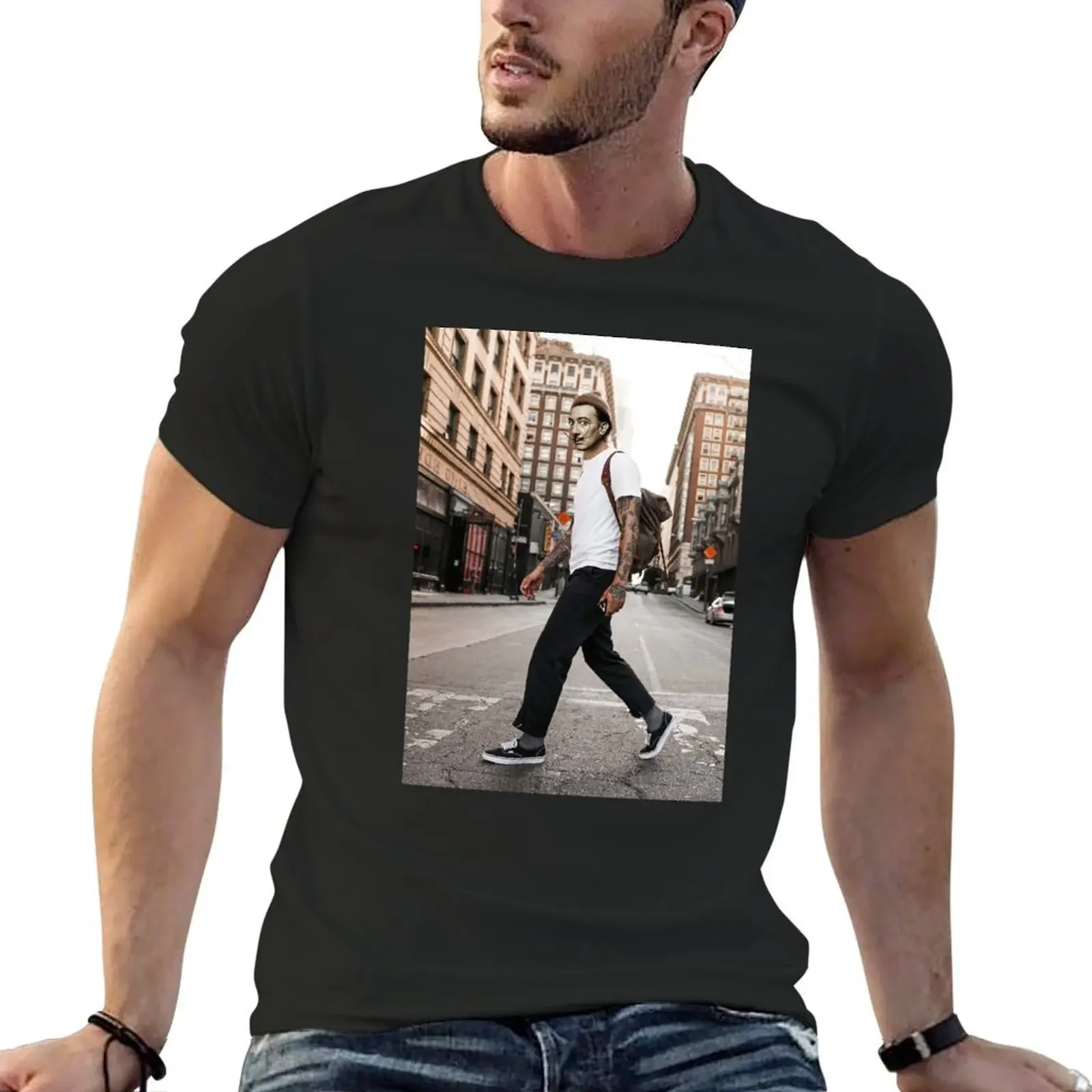 urban dali T-Shirt blanks anime men clothing