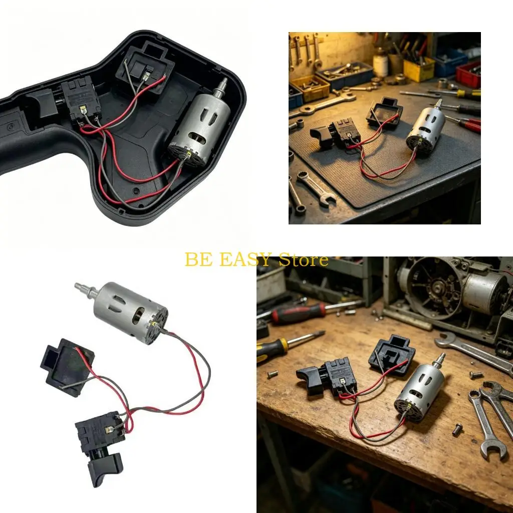 

E28F 21V Cabled Motor Replacement Set with Triggering Switches and Plug for Repair Work