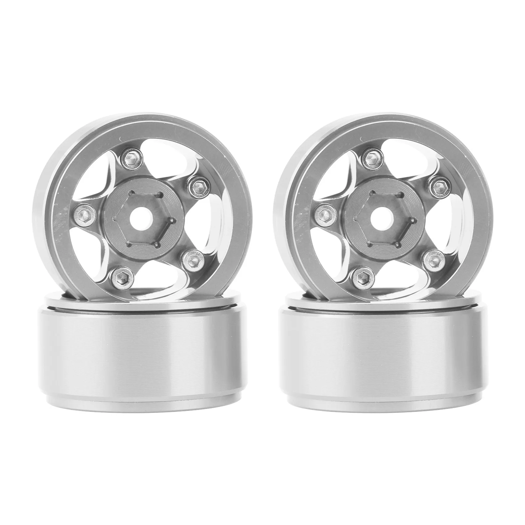 4Pcs 1.0Inch CNC Metal Beadlock Wheel Rim Hub for 1/24 RC Crawler Car Axial SCX24 90081 AXI00001 AXI00002 Parts,3