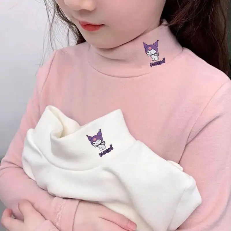 Sanrio girl base autumn winter keep warm underwear Kuromi Delong Cartoon printing cartoon Fashion Half turtleneck child Jacket