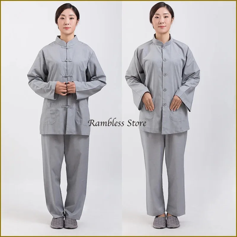 Traditional Chinese Buddhist Monk Clothing for Women Laymen Meditation Uniforms Sets Buddhism Monk Robes Clothes