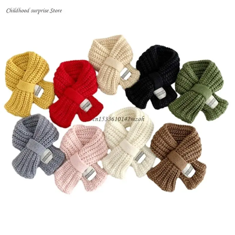 

Soft and Warm Kids Scarf Knitted Neck Warmer Cosy Neckerchief Breathable Long Muffler New Year Gift for 3-12T Boys Dropship