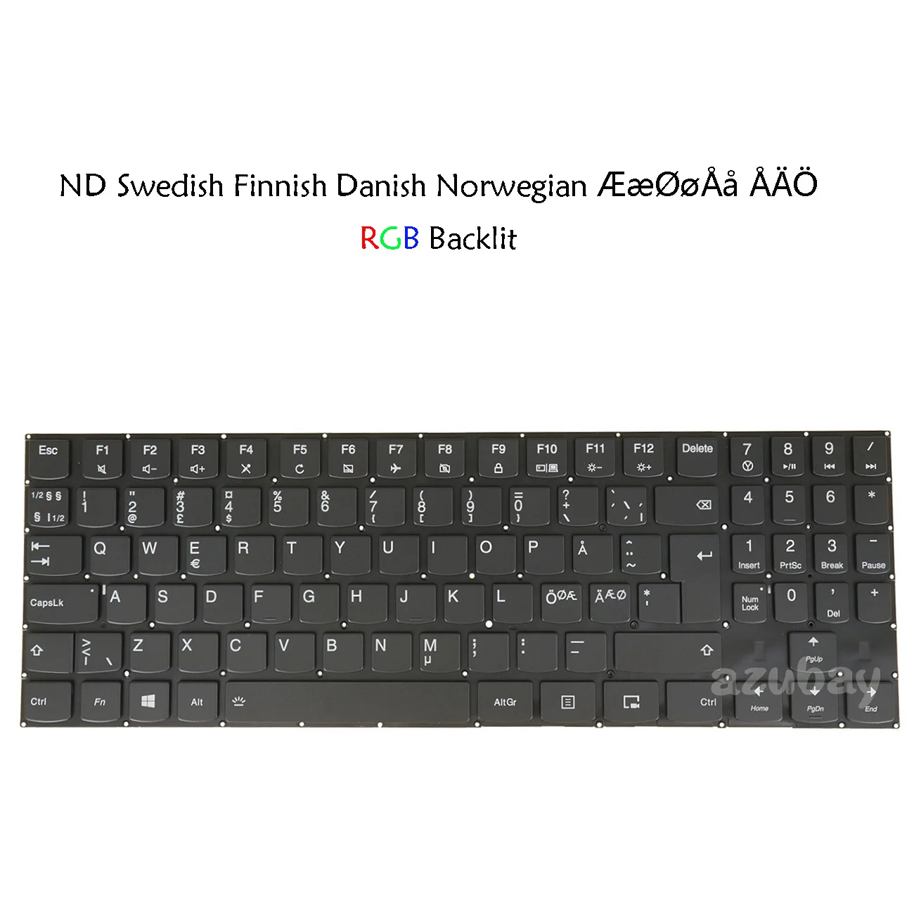 

Swedish Finnish Danish Norwegian Nordic Keyboard For Lenovo Legion Y520-15IKB15IKBA15IKBM15IKBN, Y720-15IKB RGB Backlit