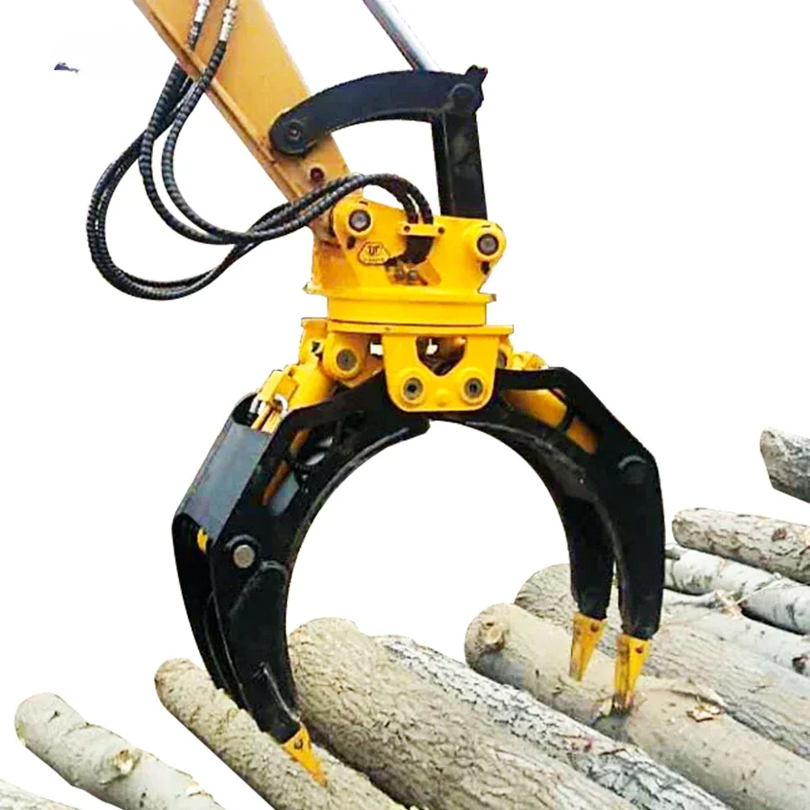 Machine structure log rotating grab excavator