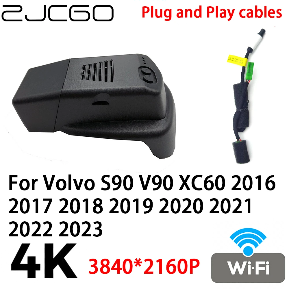 ZJCGO 4K 2160P DVR Dash Cam Camera Video Recorder Plug and Play for Volvo S90 V90 XC60 2016 2017 2018 2019 2020 2021 2022 2023