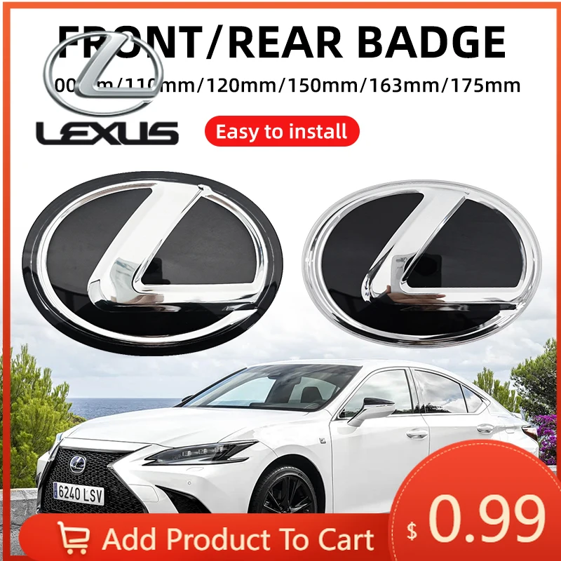 

Interior Stickers Car Logo Front Grill Emblem Badge Hood Trunk Rear Logo Badge Emblem For Lexus F SPORT ES UX 300e GX LBX NX RX
