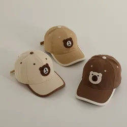 Handmade Knitted Cartoon Bear Baby Baseball Cap Fashion Children Peaked Caps Sunshine Sunscreen Boy Girl Sun Hat Kid Casual Hats