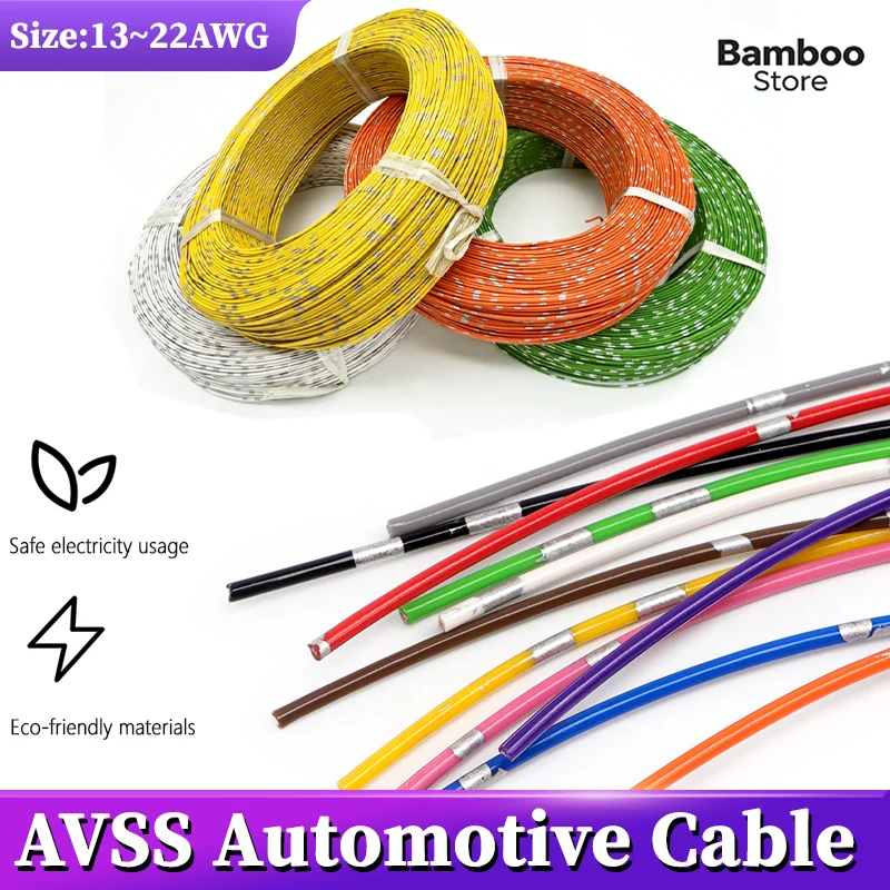 2/5/30m PVC Insulation Pure Copper DIY Speaker Audio Car Electronic Line AVSS Wire Automotive Cables AWG 22 20 18 16 15 14 13