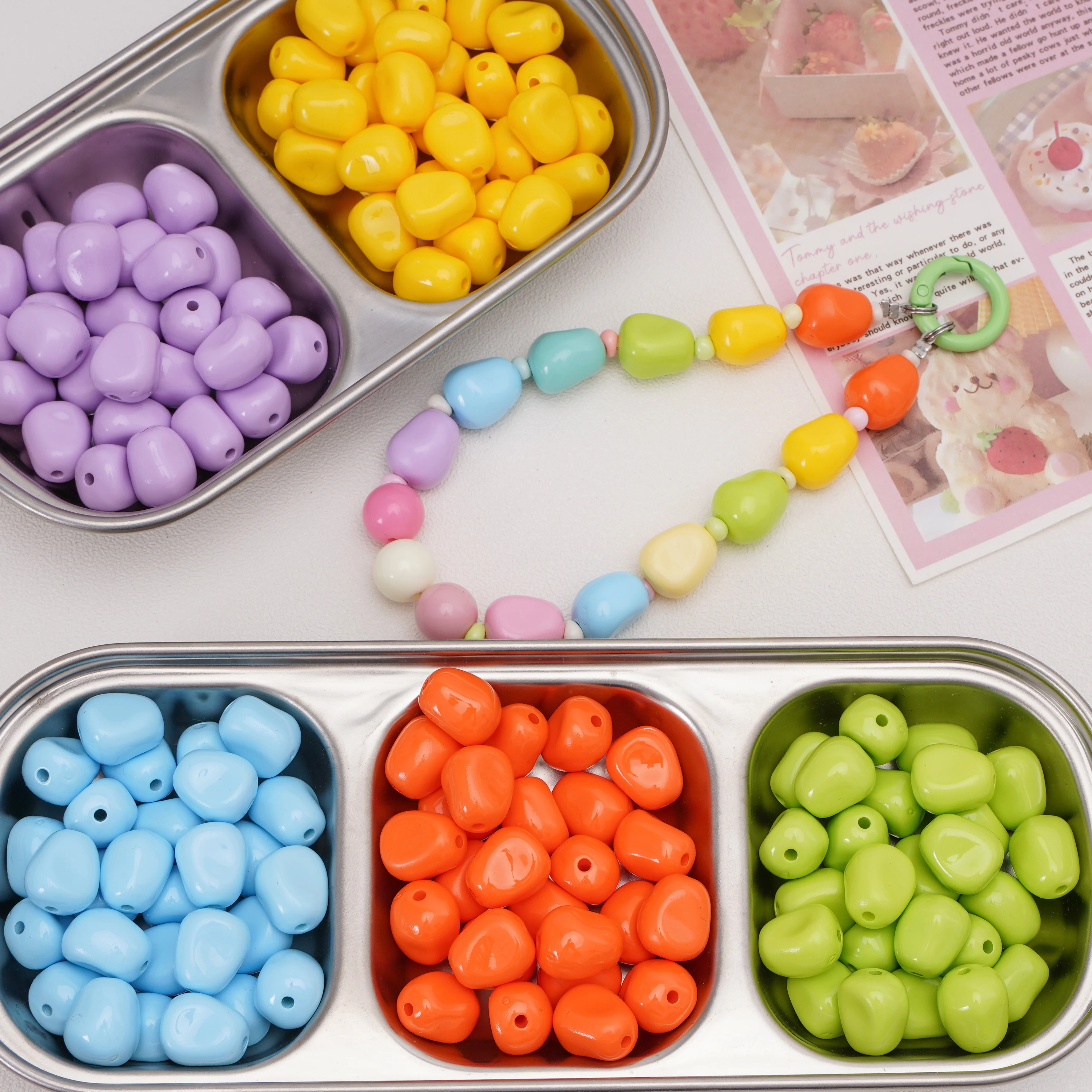 5-20pcs 12x15mm Acrylic Colorful Corn Kernel Beads Loose Beads For Jewelry Making DIY Bracelets Necklace Keychain Phone Chain