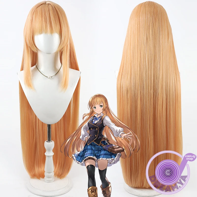 

Anne Cosplay Wig Grandblue Fantasy Orange Long 100cm Synthetic Hair Heat Resistant Halloween Role Play Party Carnival + Wig Cap