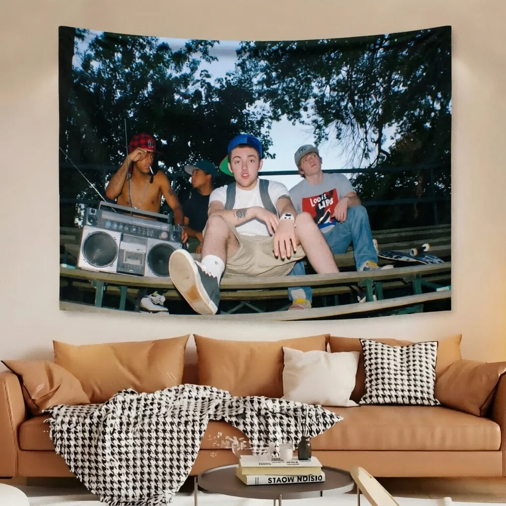 1pc Rapper Flag Tapestry Single-sided Print Hip-hop Style Wall Hanging Art Decor For Indoor Outdoor Home Room Decoration