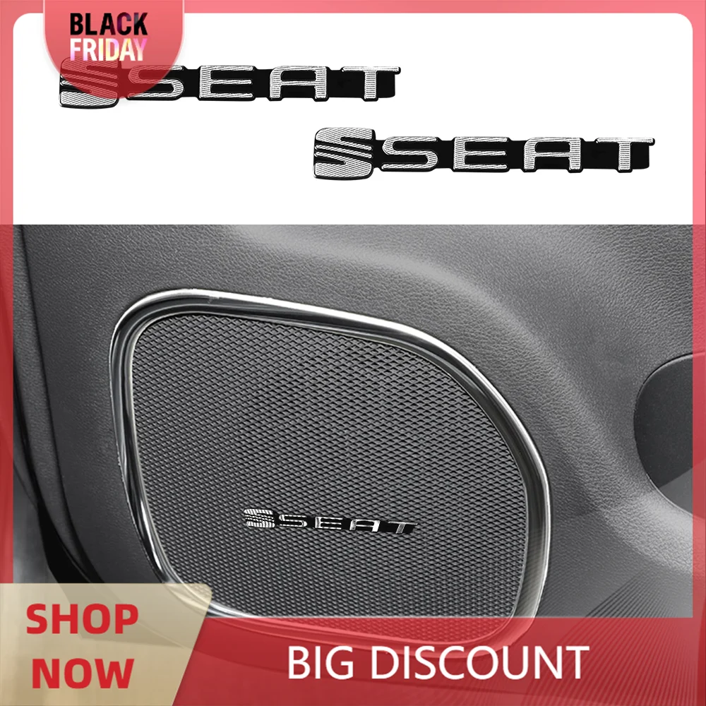 3D Aluminum Speaker Stereo Speaker Emblem Sticker For Seat FR Leon Ibiza Ateca Arona Alhambra Altea Arosa Cordoba Exeo Mii Exeo