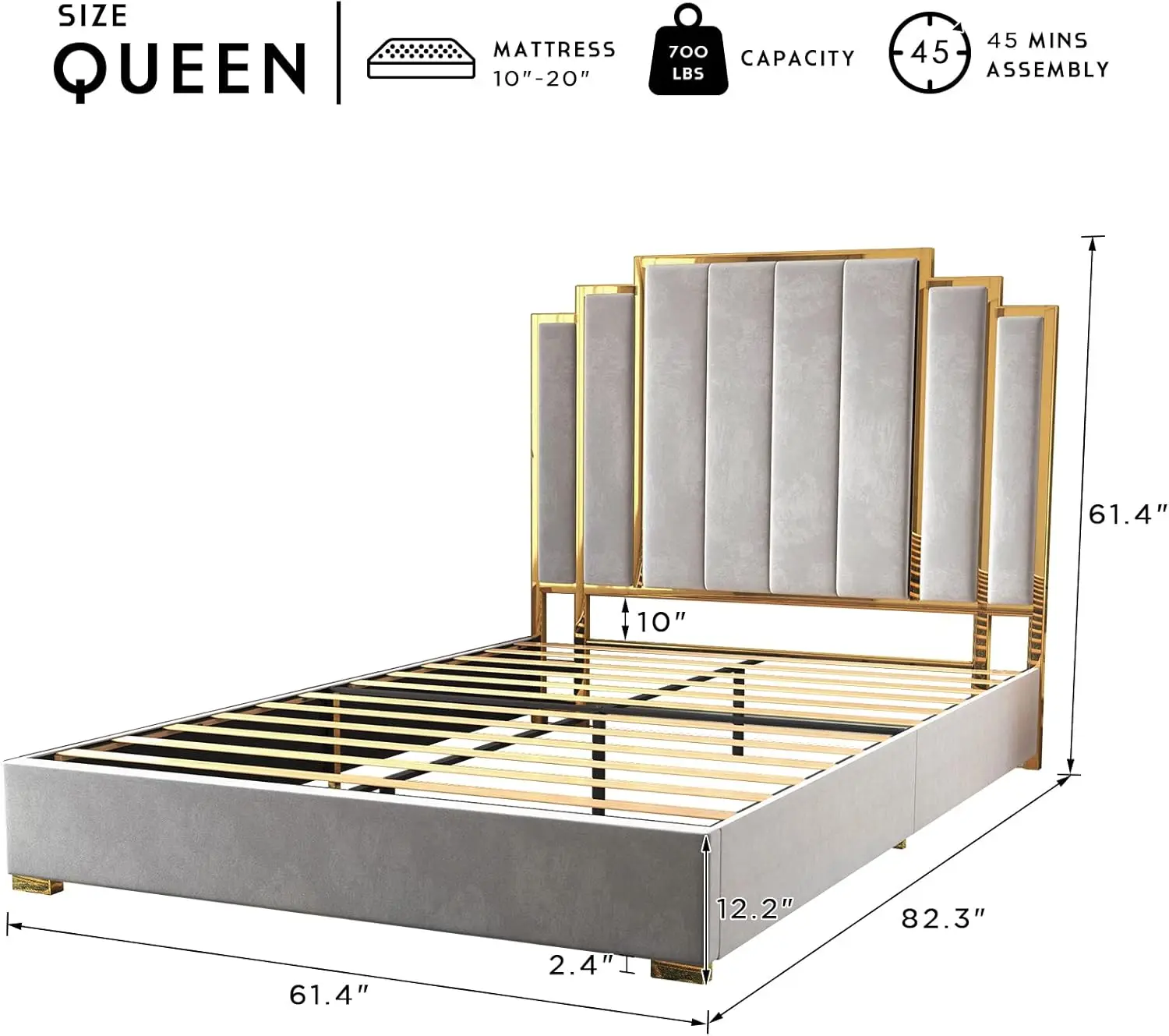 Queen Size Bed Frame and 61