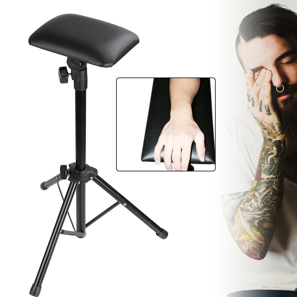 Tattoo Tripod Stand Arm Leg Rest Studio Chair Sponge Pad Height Adjustable