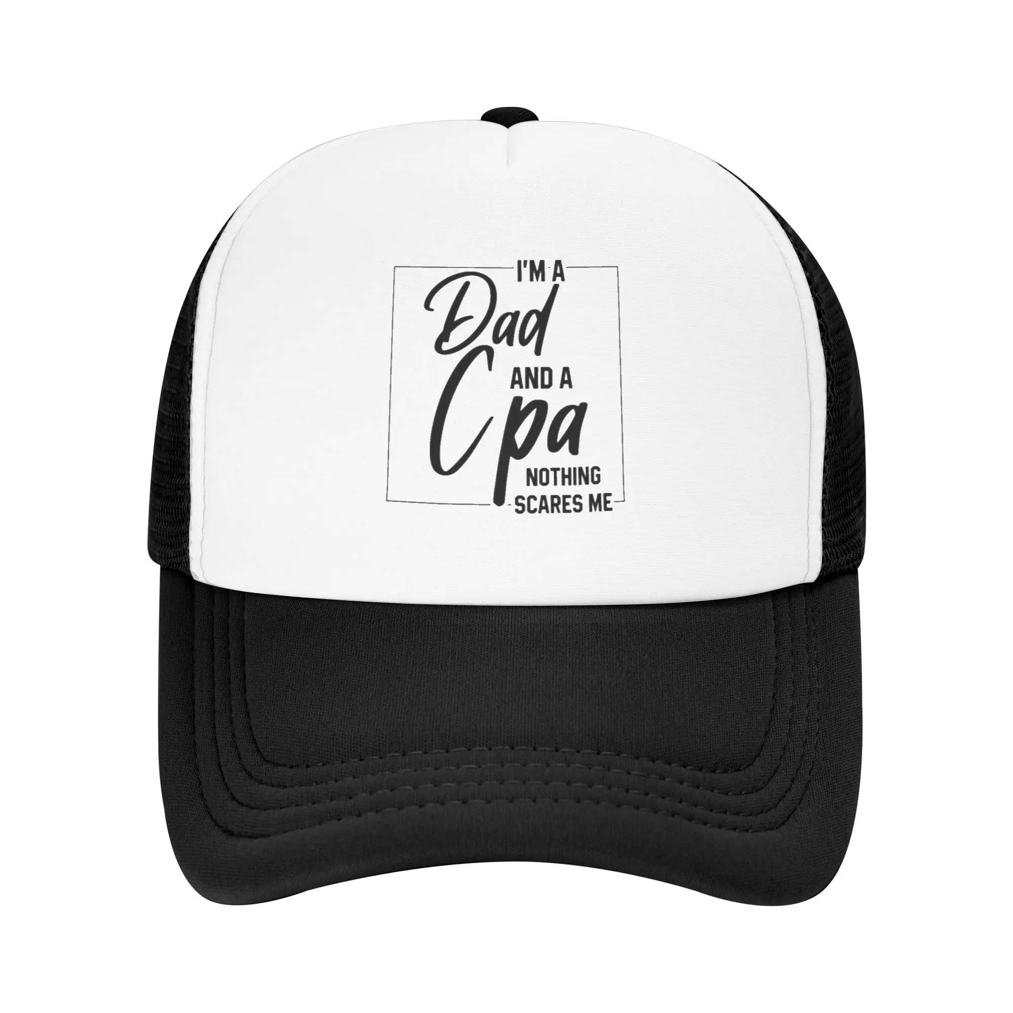 Fashion I m A Dad And CPA - Funny Job Mesh baseball cap  Japanese Minimalist Men's Caps