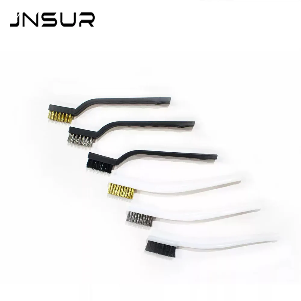 

JNSUR 7 Inch Wire Brush Brass Stainless Steel Boar Hair Cleaning Brush for Rust Removing Diamond Bead Cleaning Denture Cleaning