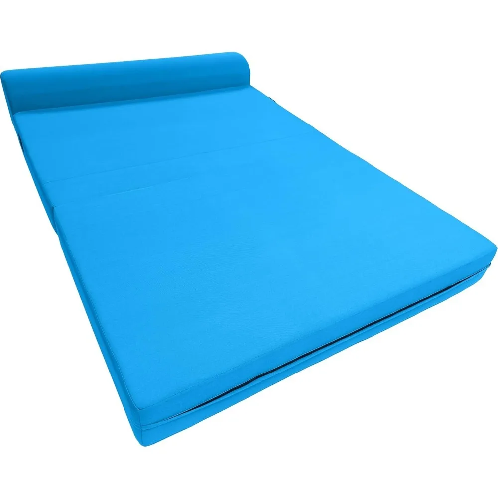 

Sleeper Chair Folding Bed, Studio Sofa Guest Folded Mattress, High Density Foam (72 X 48 X 6, Turquoise)