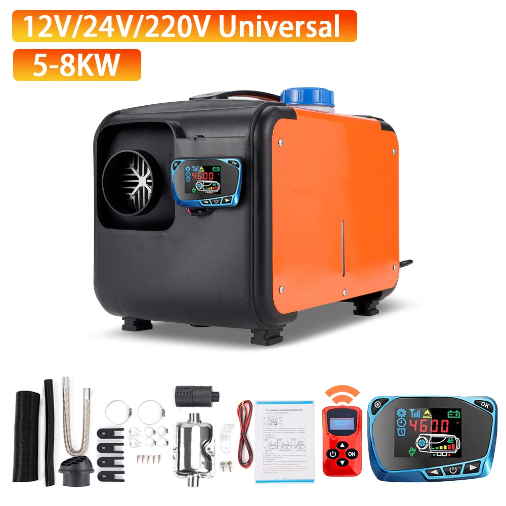 

Car Heater Diesel Air Heater 12V 24V 220V Universal Heater With LCD Switch Silencer For Car Truck Boat RV Parking Diesel Heater