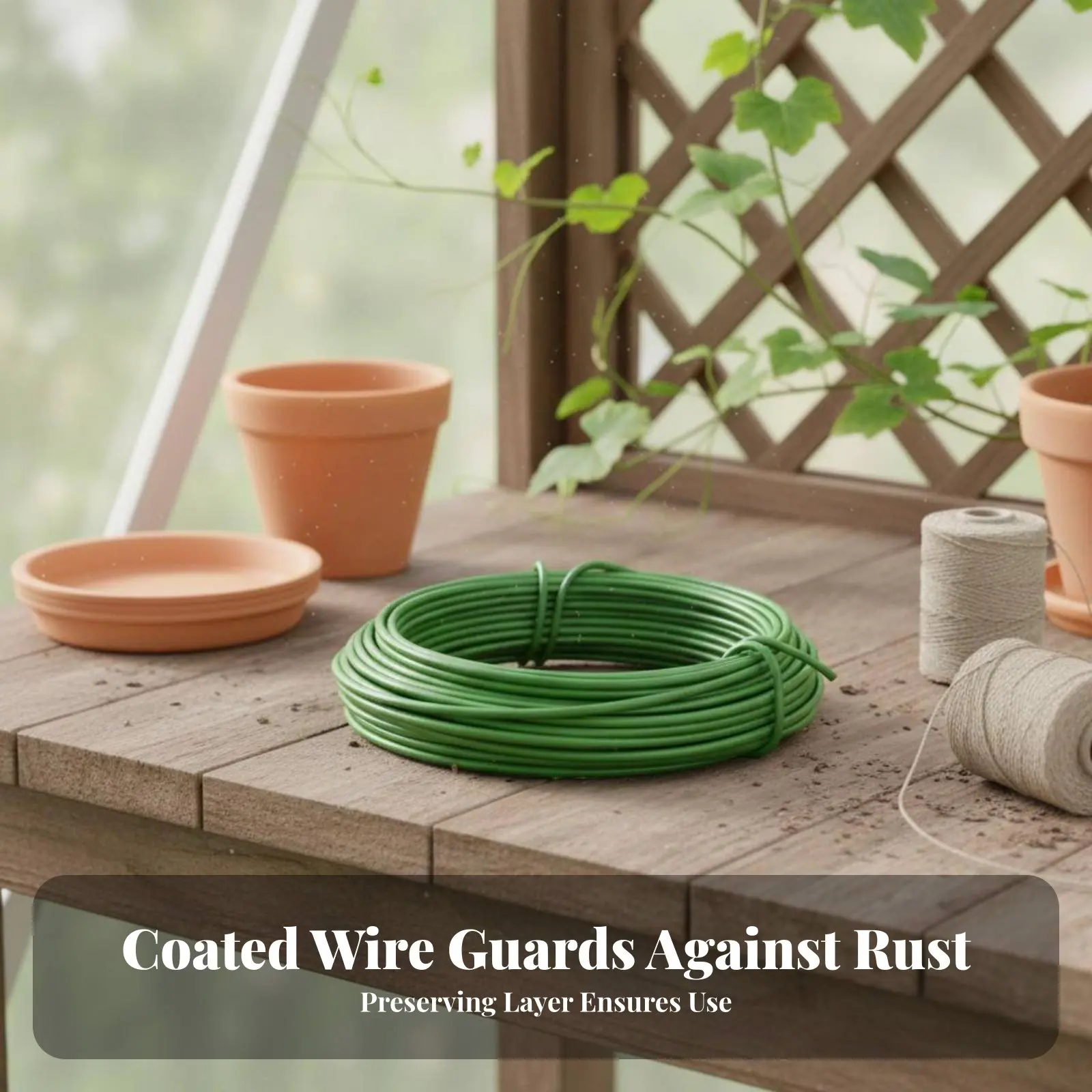 Plastic Coated Iron Wire Gentle on Plants Plant Tie Wire Green Twist Tie Roll Bendable Weather-Resistant for Gardeners, Outdoor