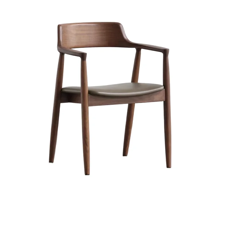 

Nordic Solid Wood Hiroshima Restaurant Coffee Restaurant Backrest Dining Chair Simple Office Conference Room Discussion Chair