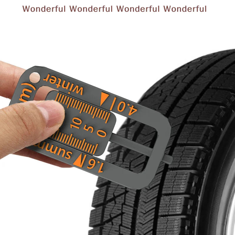 

Универсальный измеритель глубины протектора шин для дорожных поездок и обслуживания автомобиля, портативный измеритель-брелок для проверки безопасности автомобильных шин