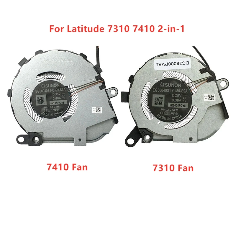 Brand New Laptop CPU GPU Cooling fans For DELL Latitude 7310 7410 2-in-1 03NVJ1 0PJG0 0YW81W