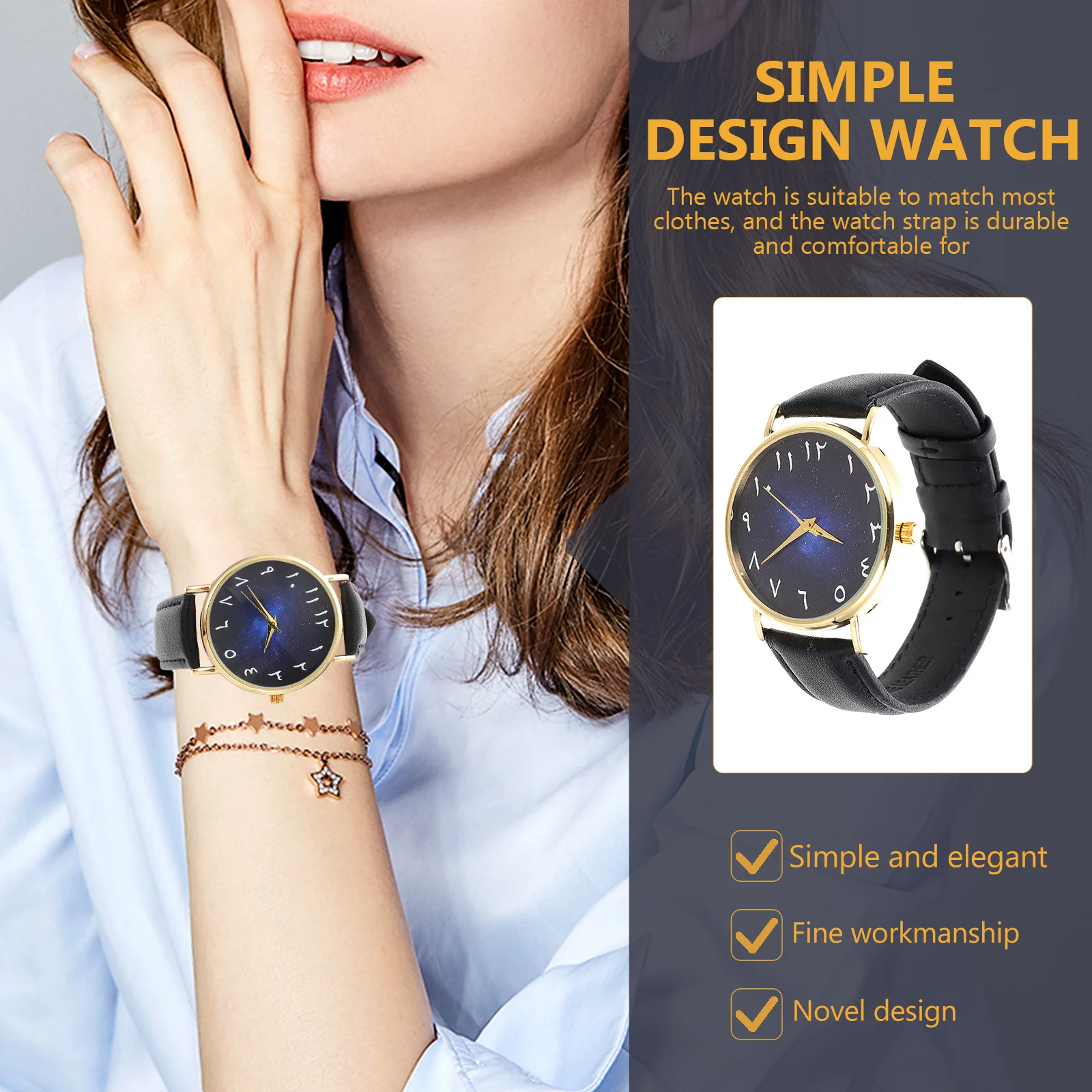 

Star Sky Dial Wrist Watch Elegant Adult Leisure Watch Comfortable Wear Easy Adjust Size Fit Various Occasions Wrist Ornament
