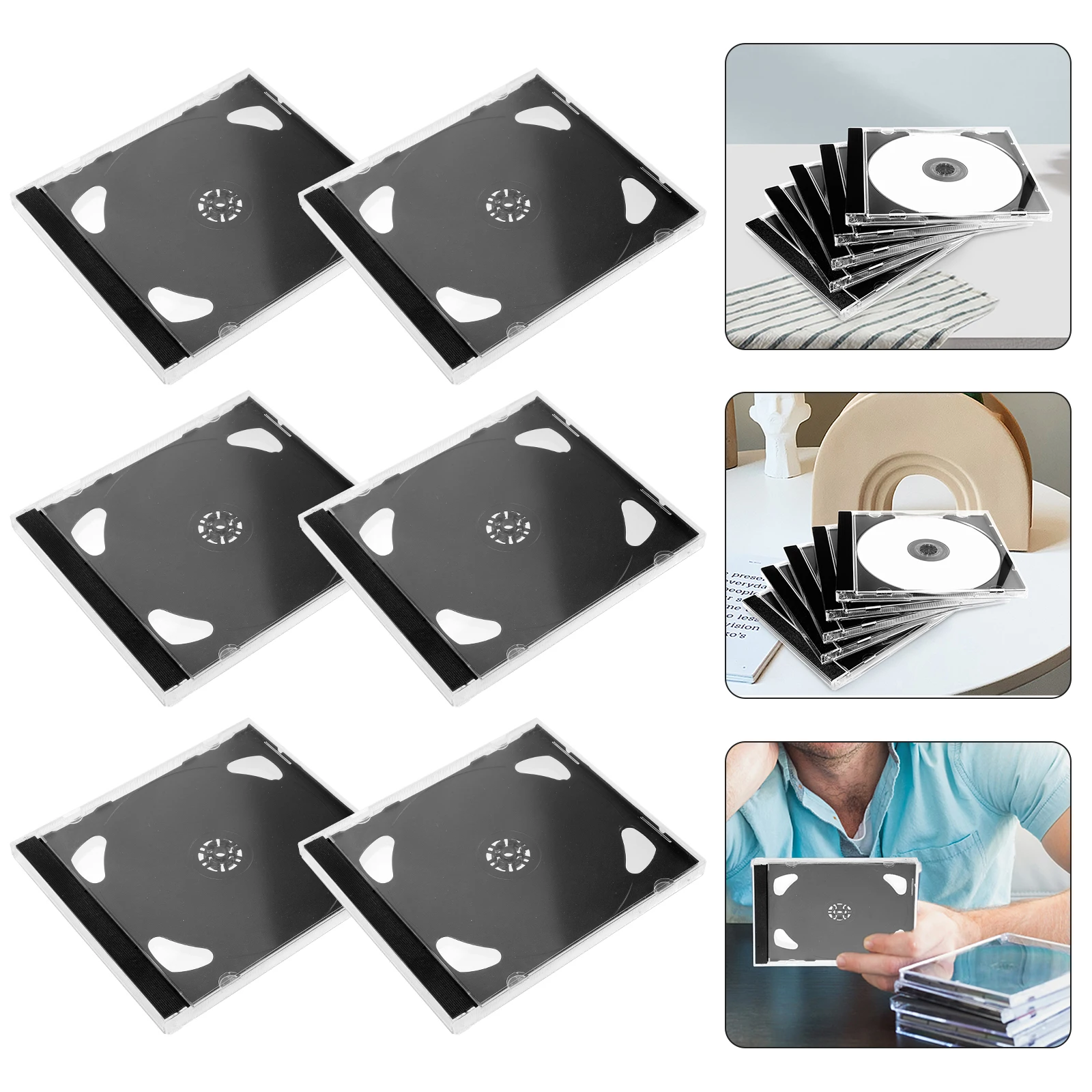 

6pcs Clear DVD Storage Boxes for ganizing Discs Cd Clear Plastic ganizer Dvd Case Dvd Cases Blank Cd Box Jewel Case ganizer