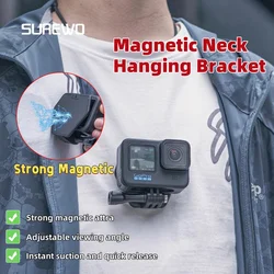 SUREWO Magnetic Hanging Neck Bracket Action Camera Mount for Gopro Hero 12 11 10 9 8 7 6 5  DJI Osmo Action 4 Campark Crosstour