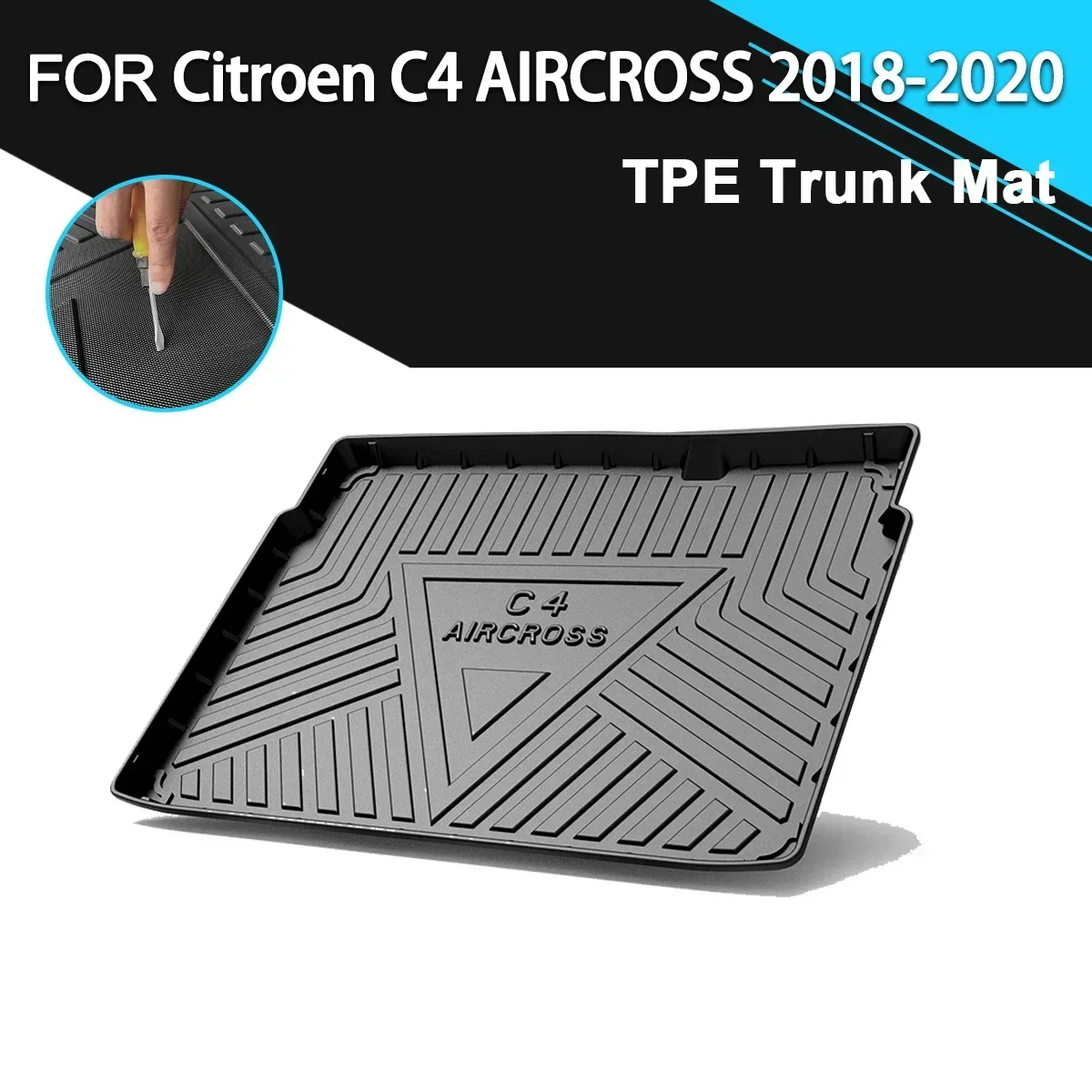 

Car Rear Trunk Cover Mat Rubber TPE Waterproof Non-Slip Cargo Liner Accessories For Citroen C4 Aircross 2018-2020