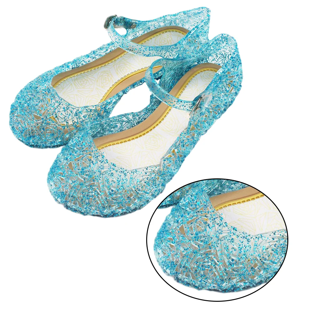 

1 Pair Girls Sandals High Heel Jelly Colorful Durable For Kids Party Festival Wear Tutu Dress Birthday Gift Size 32 Sky-Blue