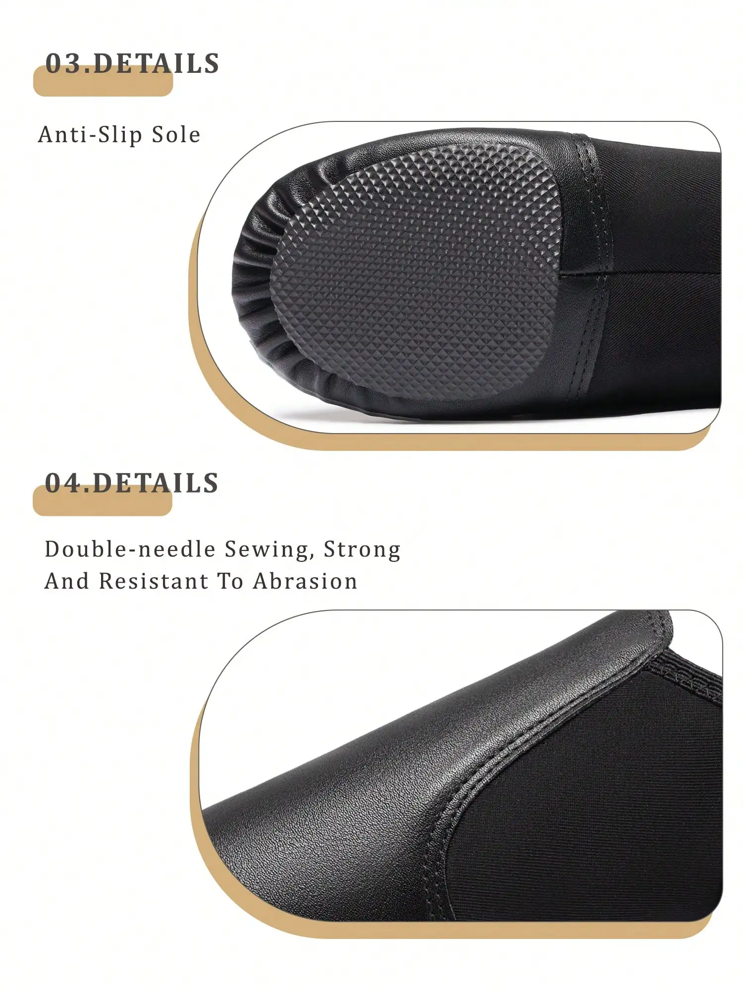 Soft Leather Jazz Shoes, Lightweight Comfort Wide Width Flat Shoes, Unisex Breathable Non‑Slip Dance Sneakers view 5