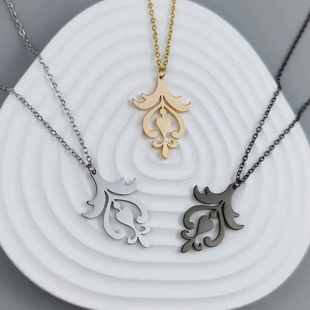 

316L Stainless Steel Necklaces Coconut Tree Pendant Necklace For Women Plant Pattern Choker Gold Plated Jewelry Accessories Gift