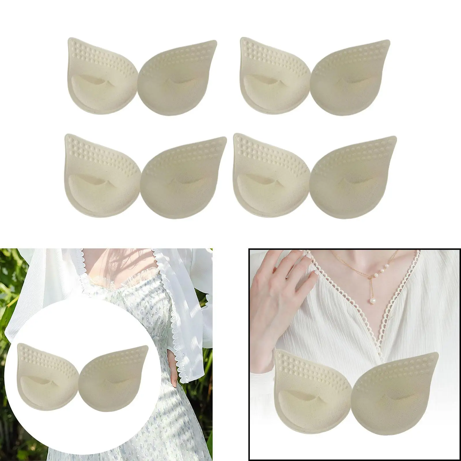 Bra Pads Inserts Removable Soft Sponge Portable Breathable Push up Padding Inserts for Yoga Swimwear Bikini Sports Daily Wear