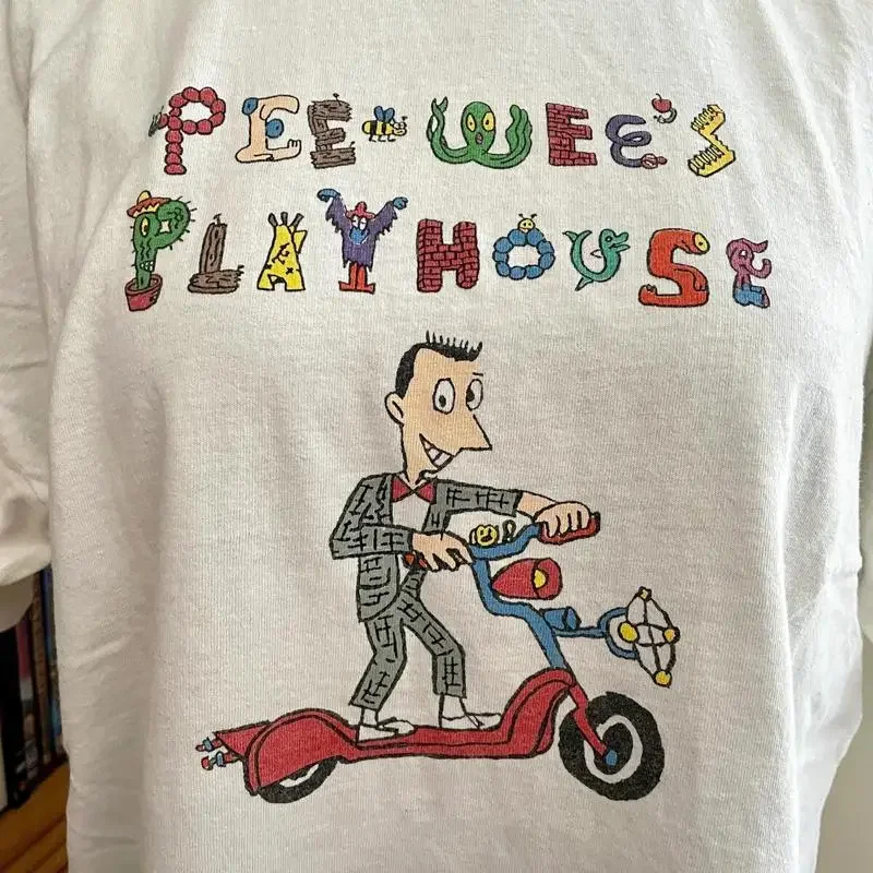 Vintage Pee Wee Herman Playhouse Reprint T Shirt White S 4Xl