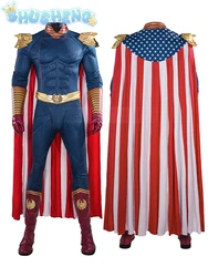 New Homelander Cosplay The Boys Costume Shoes Jumpsuit cloak shoulder armor belt gloves handguard Halloween Man uniform XS-XXXL