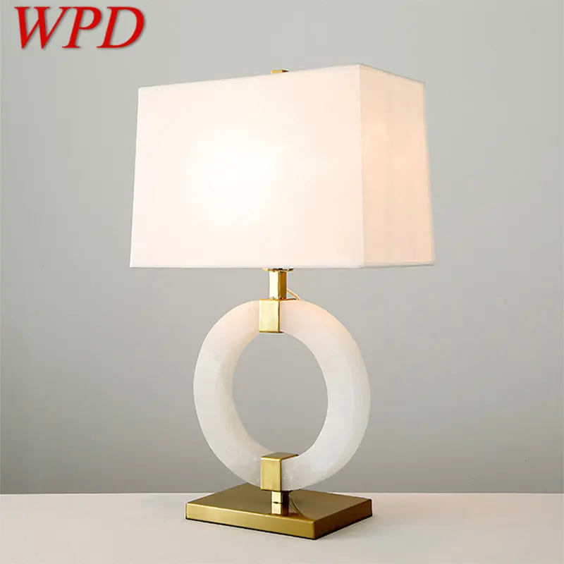 

WPD Modern Marble Table Lamp LED Creative Fashion White Simple Desk Light for Decor Home Living Room Bedroom Study