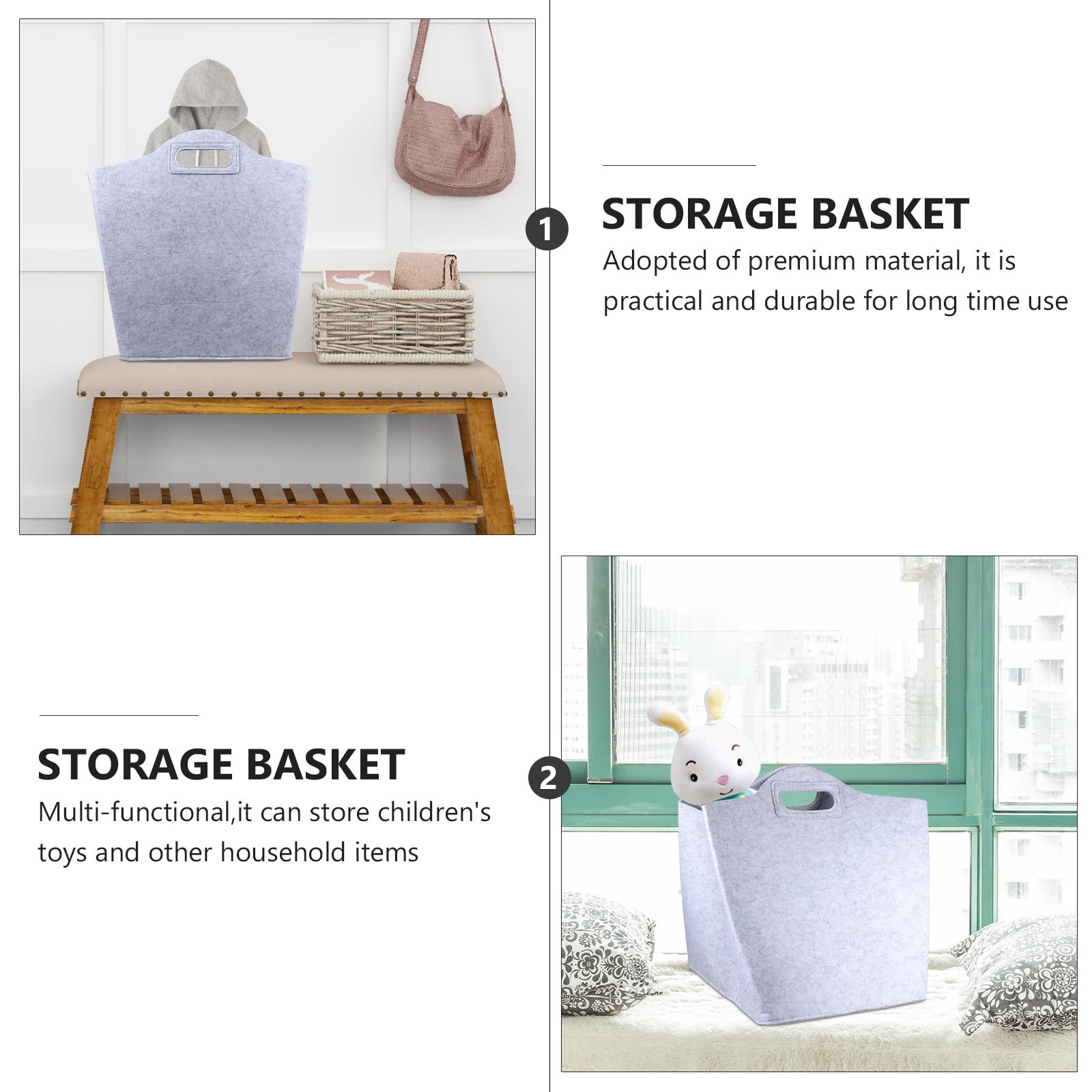 

Folding Storage Basket Sundry Storage Container Organizer Collapsible Foldable Handles Household Camping Bag Premium