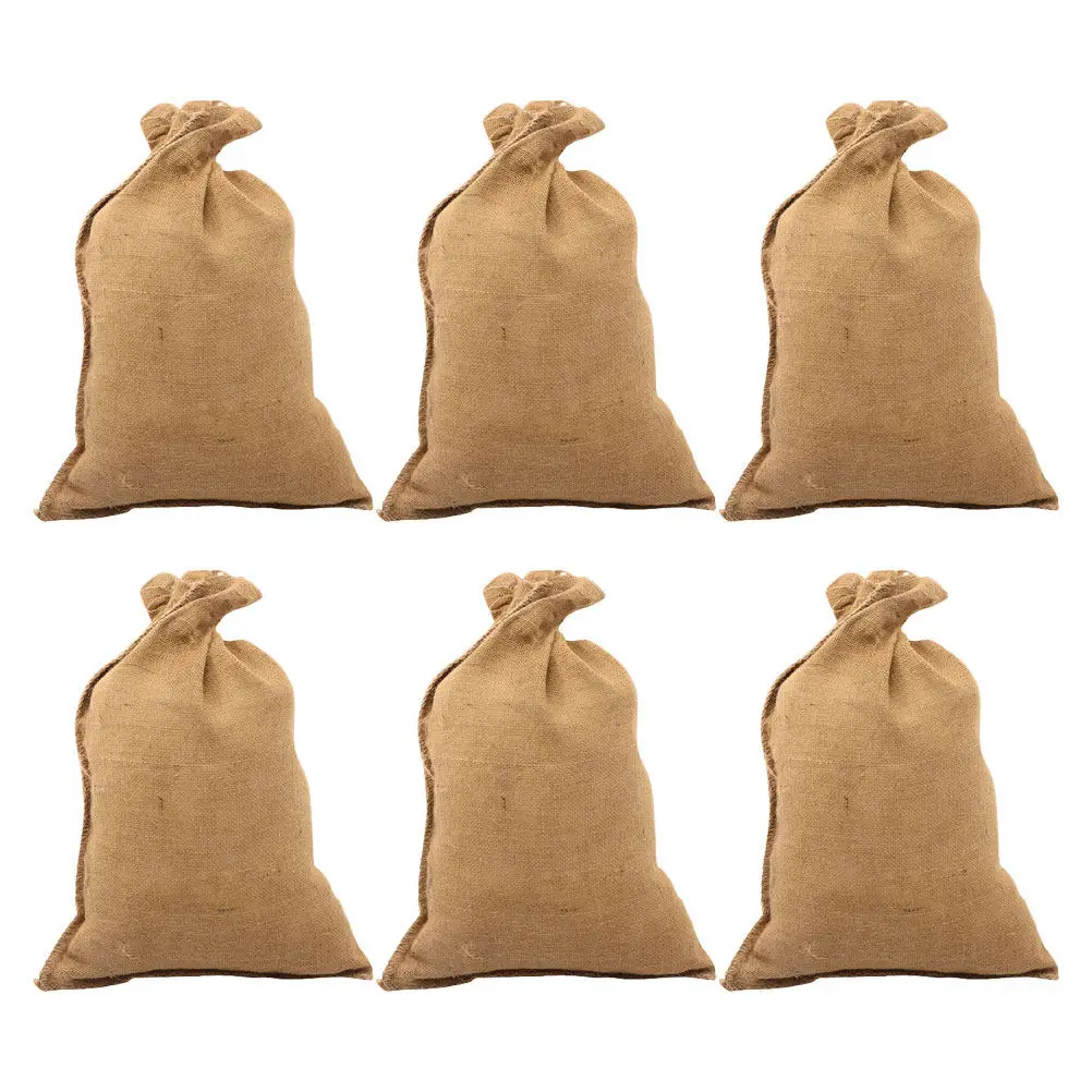6Pcs Large Multipurpose Jute Bags Reusable Potato Onion Vegetable Storage Burlap Sacks Breathable Gardening Food Pantry Bags