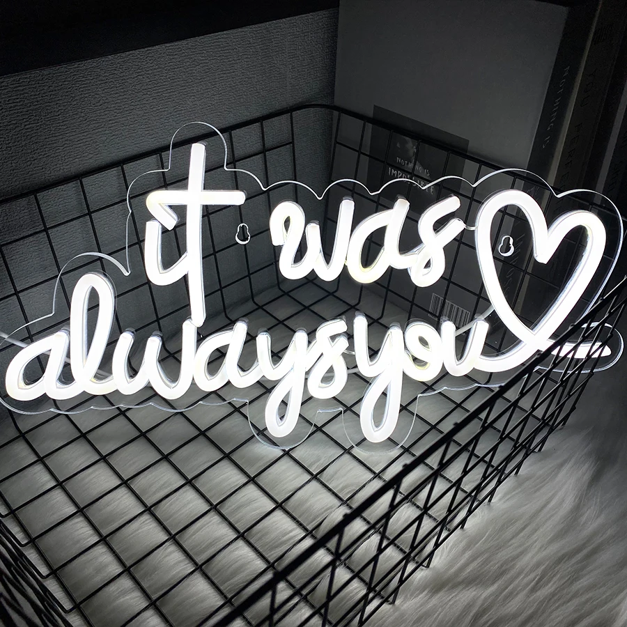 It Was Always You Neon Sign, Romantic Led Wall Lamp Wedding Proposal Icon, Used For Bedroom, Birthday Party, Anniversary Decor.