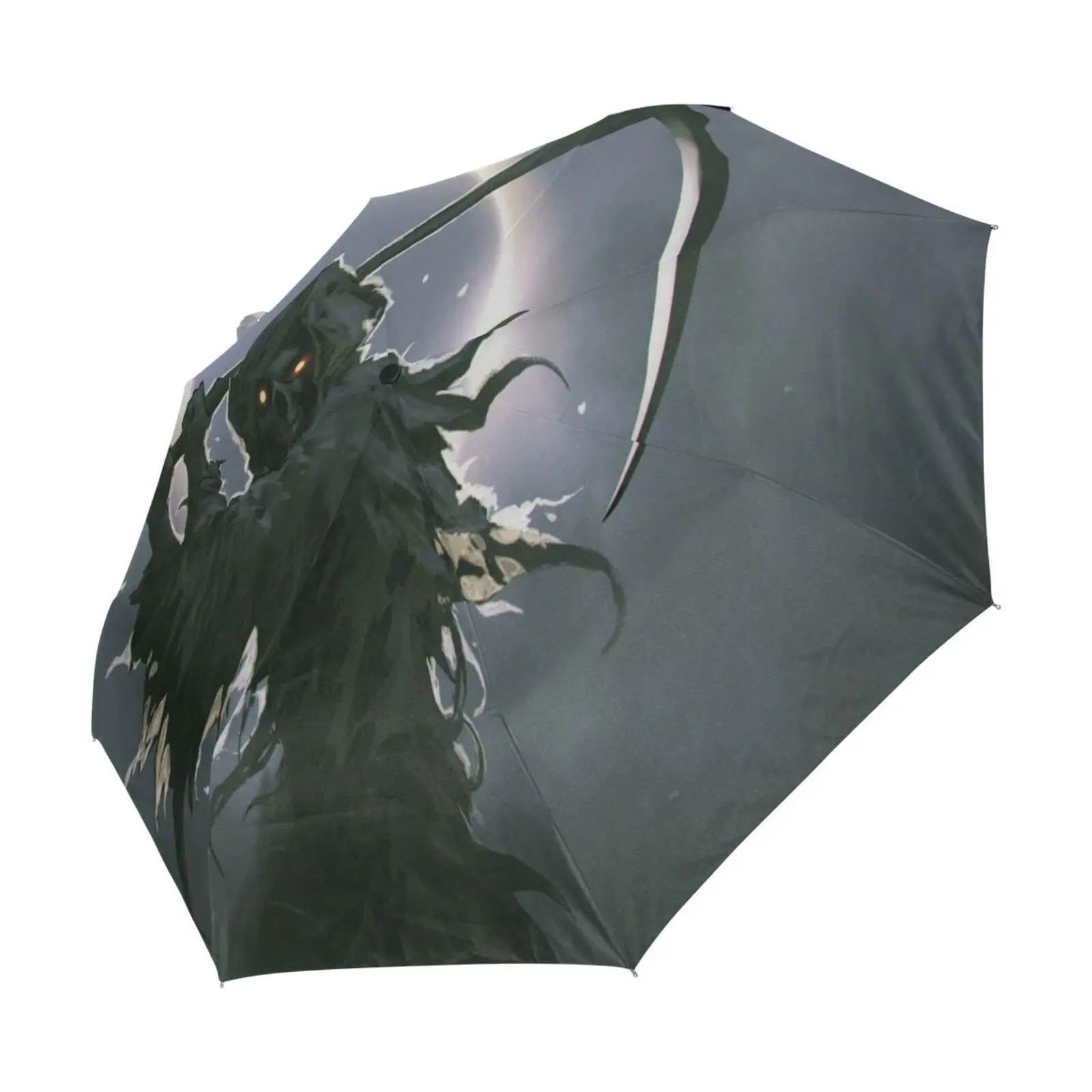 Death Grim Reaper Skull Halloween Black Coating Umbrella Male Full Automatic Three Folding Umbrella Rain Women Parasol Parapluie