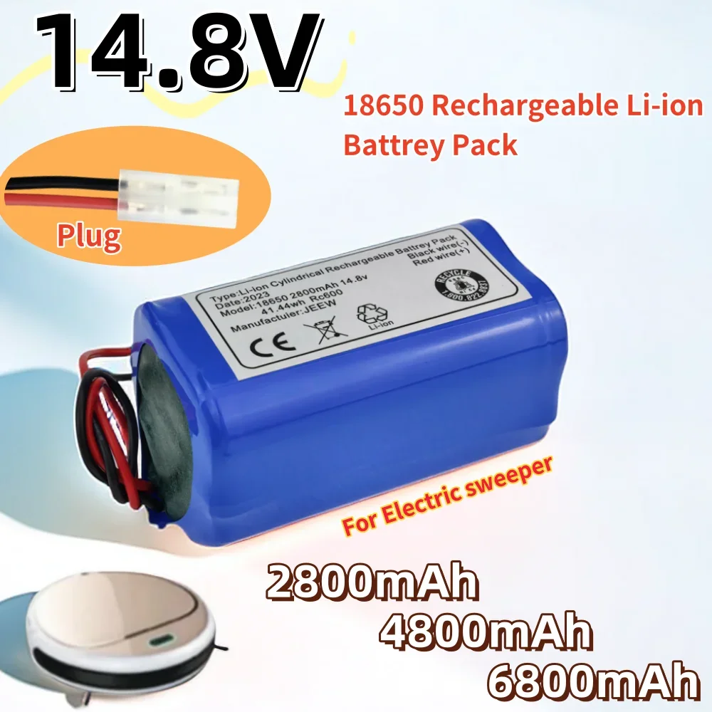 

18650 14.8V 2800/4800/6800mAh lithium ion Battery, Suitable for Xiaomi G1 Mi Essential MJSTG1 Robot Vacuum Cleaner