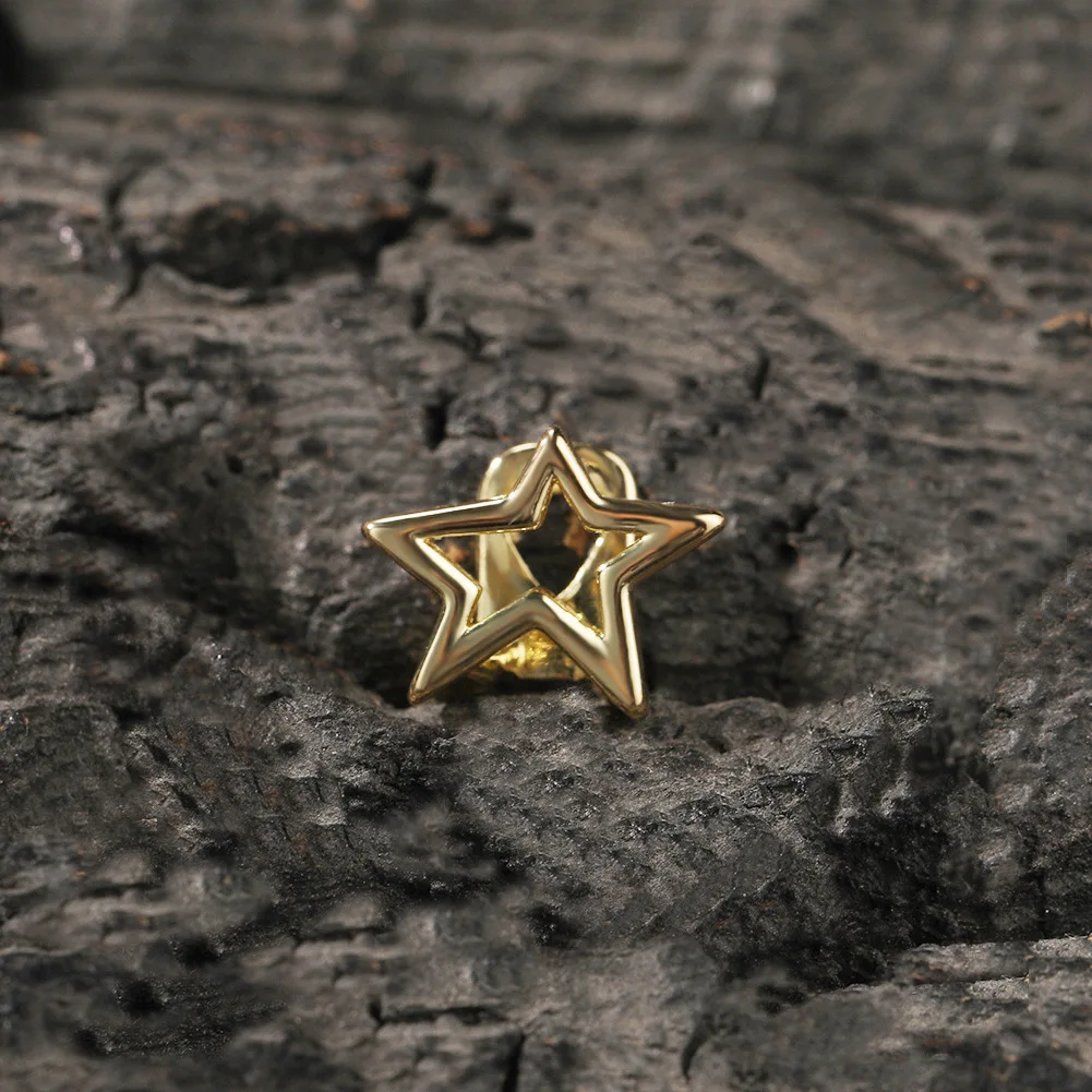 YOUNGX Punk Y2K Hollow Star Teeth Grillz Hip Hop Gold Silver Color Pentagrams Tooth Caps For Women Men Jewelry Party Gift