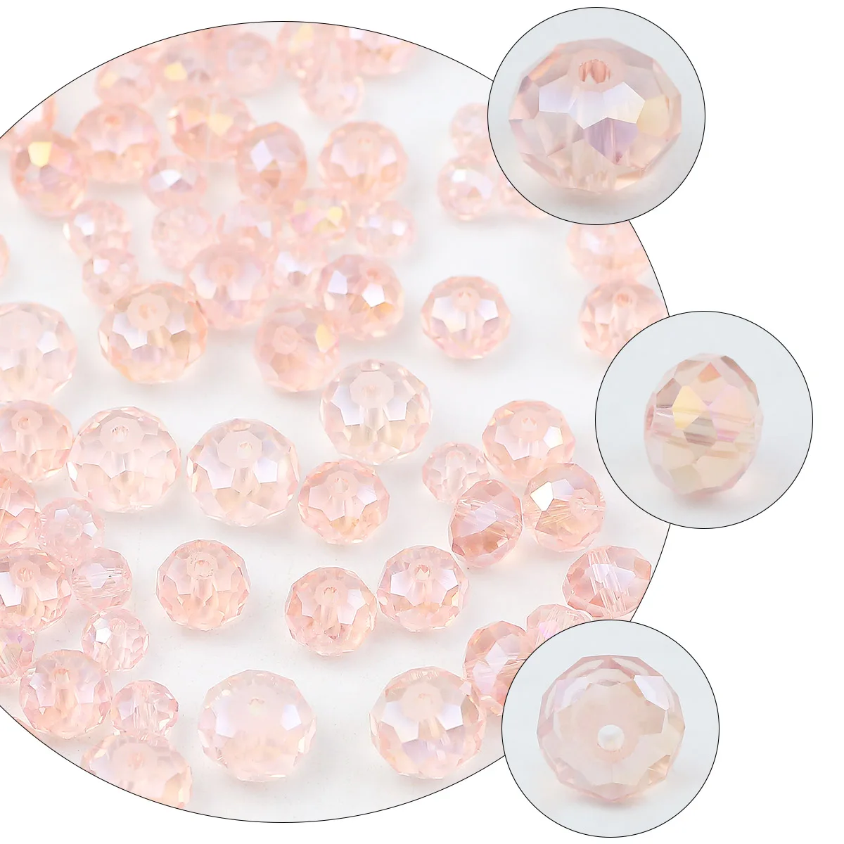 Pink Austrian Crystals Faceted Flat Round Spacer Loose Beads For Jewelry Making DIY Charms Bracelet Accessories 2-10MM 20-200pcs