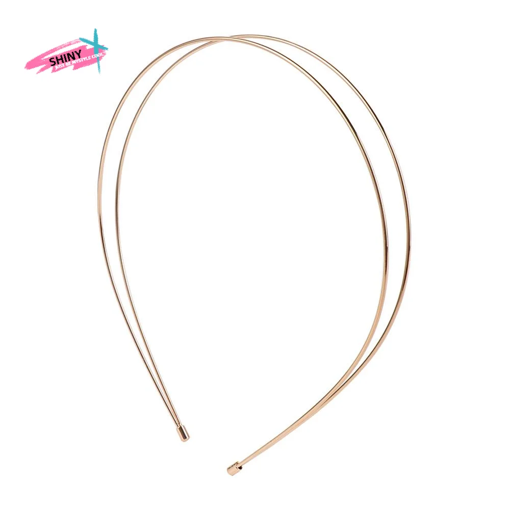 

Gifts Alloy Double Root Hair Bands Silver Thin Retro Gold Head Hoop DIY Simple Metal Hair Hoop Daily