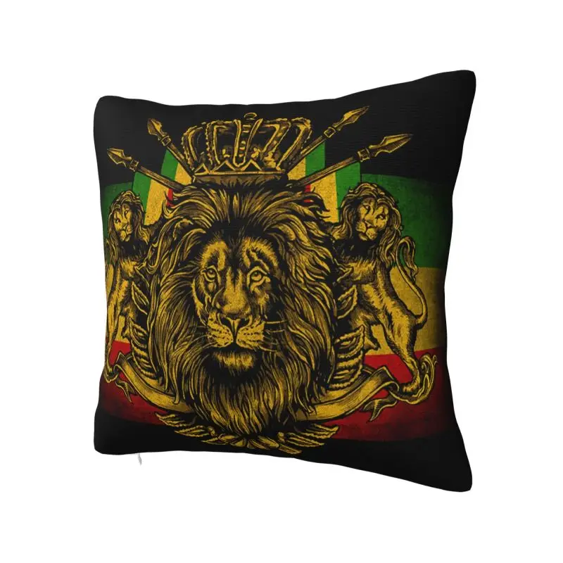 Rastafarian Rasta Lion Throw Pillow Case 45*45cm Home Decoration Jamaica Flag Cushion Cover Soft Polyester Pillowcase