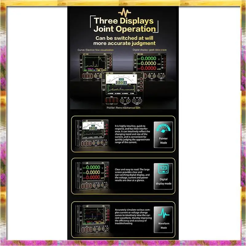 AA46 HOT-I2C C09 الجهد واختبار التيار 4 بوصة 0-40 فولت المدخلات ثنائي القناة وضع العرض الرقمي الذكي الشحن #5