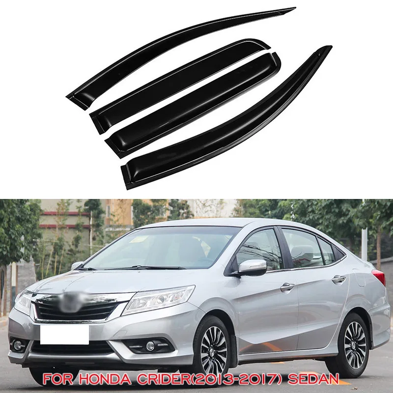 Side Window Deflector Weather ShieldSun Rain Guards For Honda CRIDER Sedan 2013 2014 2015 2016 2017 Awnings Shelters Vent Shades