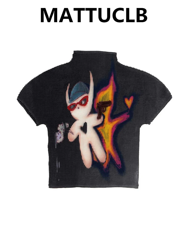 

Summer Women's Y2k Harajuku Crop Top Short Sleeve Print T-Shirts Design Korean Coquette Gyaru Tees High Street Dark Academia