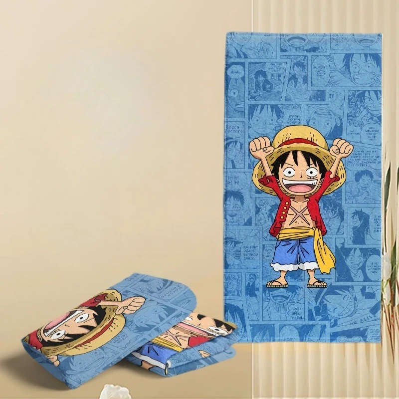 

New One Piece anime Luffy peripheral children's quick-drying bath towel creative cute running towel wipe sweat sports towel gift